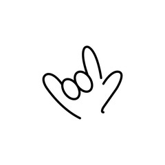 Rock & Roll Hand Gesture Modern Simple Outline UI Vector Icon