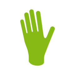 Obraz premium Green rubber glove. Medical gloves. Gardening glove. Vector gloves.