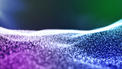 Background of blurry particles in the form of a wave.