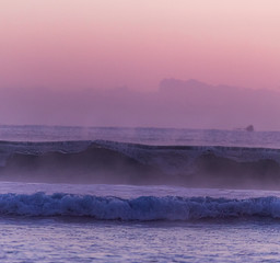 waves at sunrise