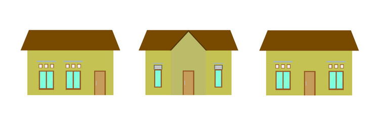 Colored House Icon. Front View House