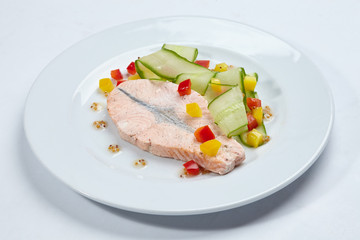 salmon with vegetables