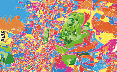 Quito, Ecuador, colorful vector map