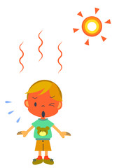 sweating boy, heatstroke risk