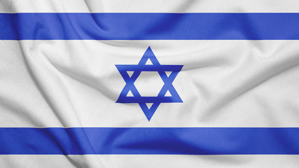 Israel flag with fabric texture