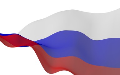 Naklejka premium Waving flag of the Russian Federation. The National. State symbol of the Russia. 3D illustration