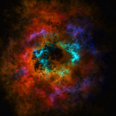 Plakat Star field in galaxy space with nebula