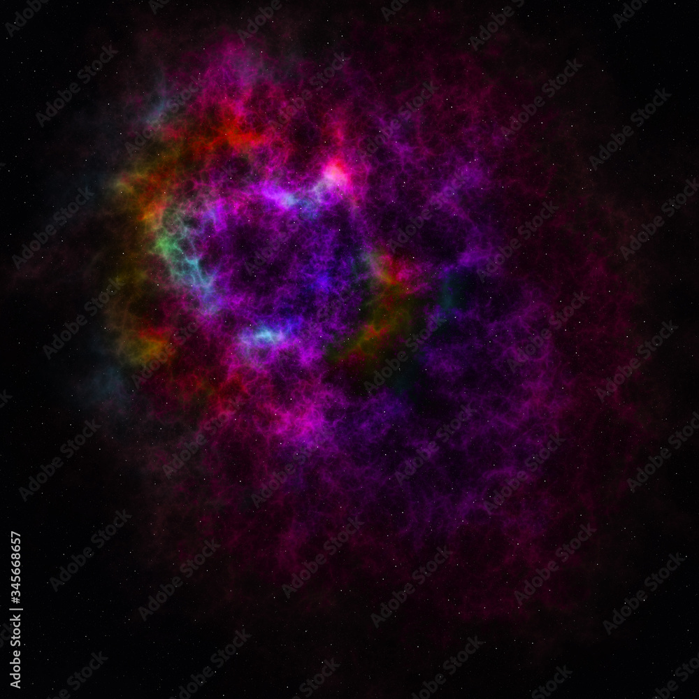 Wall mural star field in galaxy space with nebula