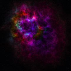 Star field in galaxy space with nebula