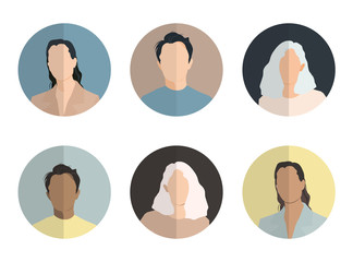 characters , vector human faces, user profile