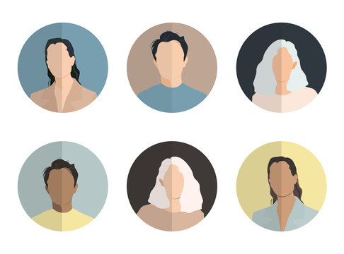 characters , vector human faces, user profile