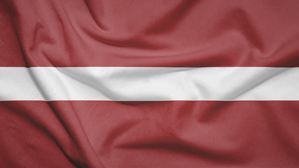 Latvia flag with fabric texture
