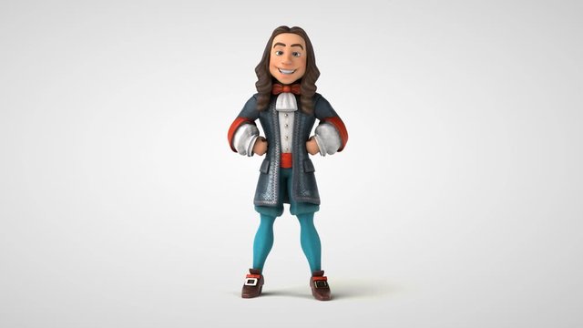 Cartoon man in historical baroque costume