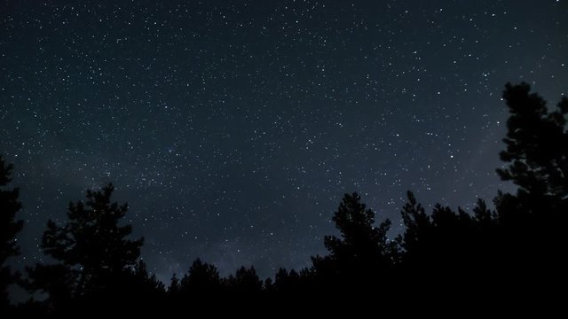 Time lapse of moving galaxy milky way in starry sky. 4K