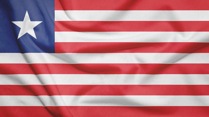 Liberia flag with fabric texture