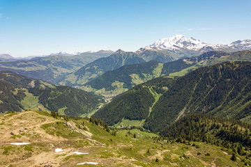 Panorama view at the French Alps in summer