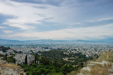Fototapeta na wymiar Cityscape in Greece. Closed season 2020. 