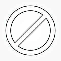 Outline Forbidden Sign - Vector Illustration Traffic Symbol