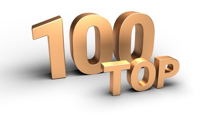 Top hundred. Isolated on white background. 3D-rednering. 