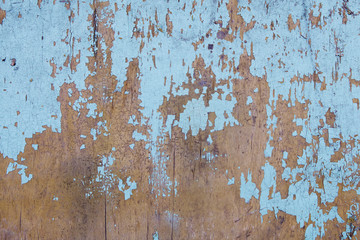 Texture of old wooden boards covered in blue, white, gray paint. Color of year Classic Blue