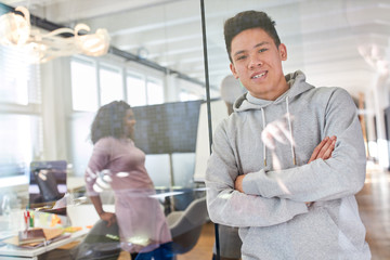 Young man as a confident trainee