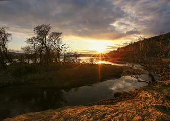 Sunset at the river Gaula
