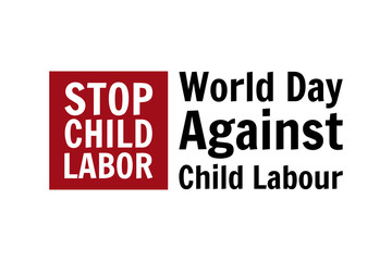 World Day Against Child Labor concept. Template for background, banner, card, poster with text inscription. Vector EPS10 illustration.