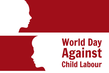 World Day Against Child Labor concept. Template for background, banner, card, poster with text inscription. Vector EPS10 illustration.