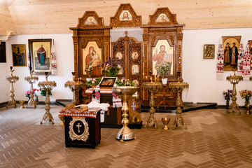 Fototapeta na wymiar Altar in the Orthodox Church.