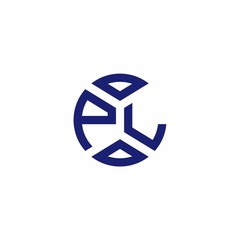 PL monogram logo with abstract shapes in modern style