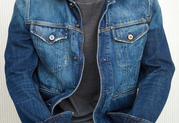 blue jeans classic jacket young style trendy fashion denim clothes