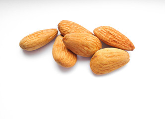 almonds isolated on white