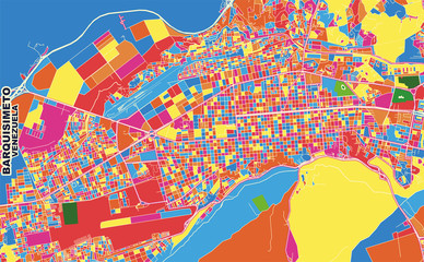 Barquisimeto, Venezuela, colorful vector map