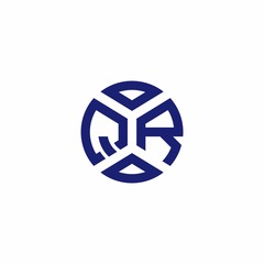 QR monogram logo with abstract shapes in modern style