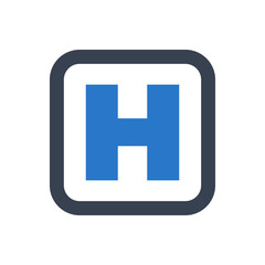Hospital sign icon