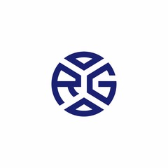 RG monogram logo with abstract shapes in modern style