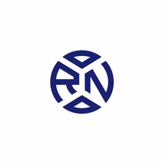 RN monogram logo with abstract shapes in modern style