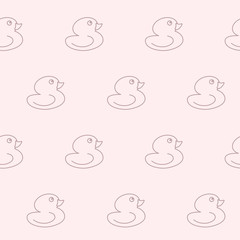 Wrapping paper - Seamless pattern of symbols toy duckling for vector graphic design