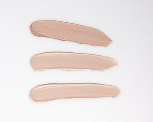 The stroke and texture of foundation cream.