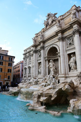 Fototapeta na wymiar Trevi fountain (Fontana di Trevi) in Rome - Italy