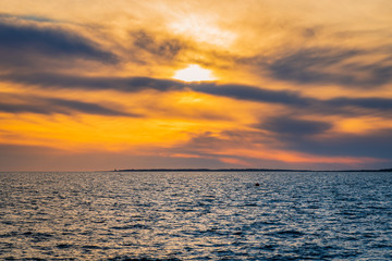 Sunset scene at the ocean coast