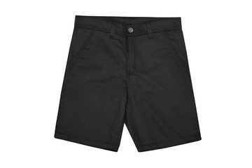Black shorts isolated on the white background. Dark Short Pants.