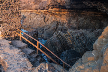 The Caves of Ajuy at sunset in october 2019- Fuerteventura, Canary, Spain