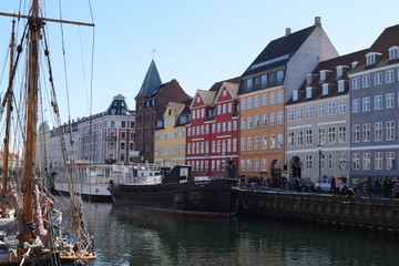 Colorful Nyhavn canal in Copenhagen city Denmark