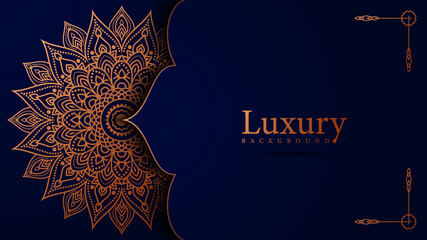 Luxury ornamental mandala background design in gold color