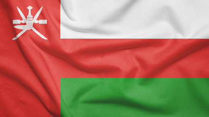 Oman flag with fabric texture