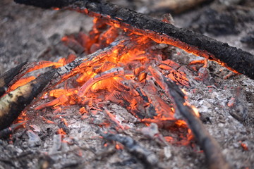 close up of fire