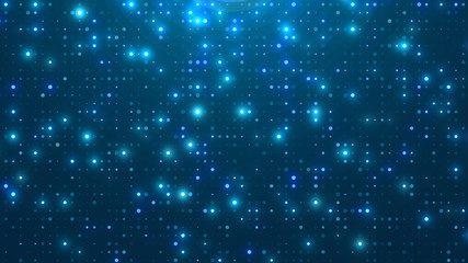 Dot  white blue pattern screen led light gradient texture background. Abstract  technology big data digital background. 3d rendering.