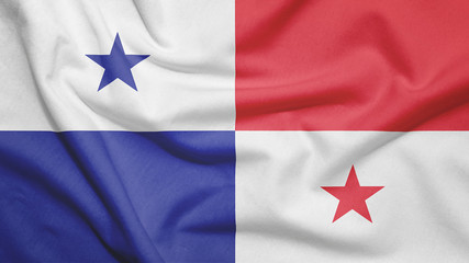 Panama flag with fabric texture
