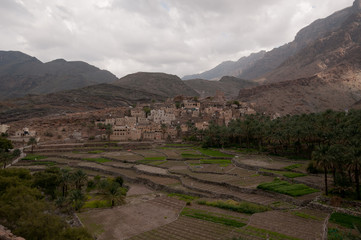 Fototapeta na wymiar Balad sait Omani old village in wadi bani awf, Oman